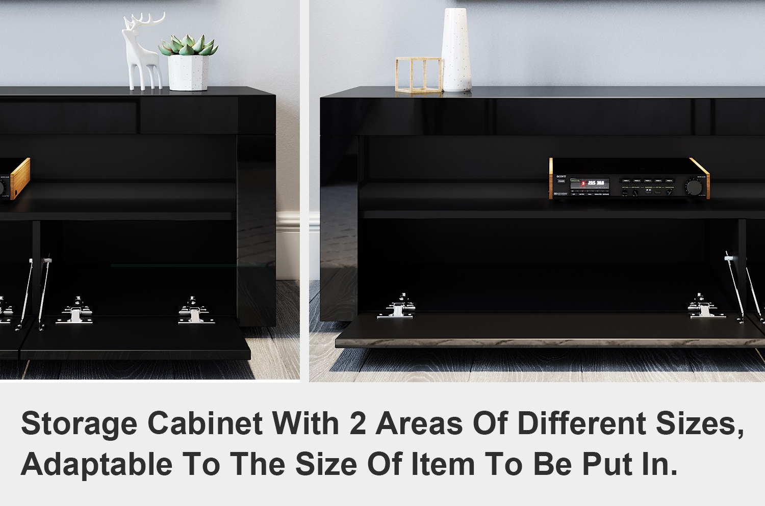 TV Unit Black Cabinet - Black