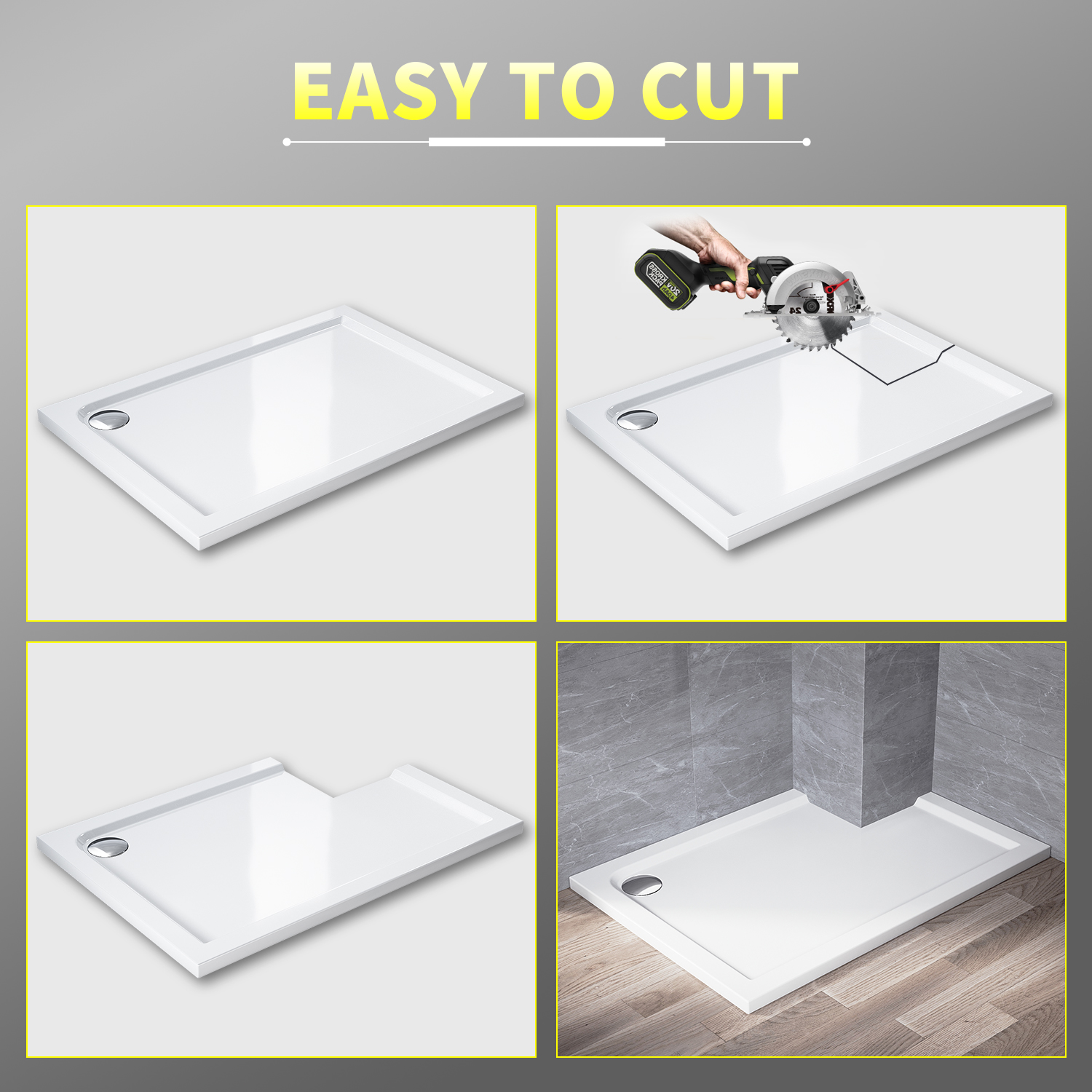 Square Shower Tray Features: